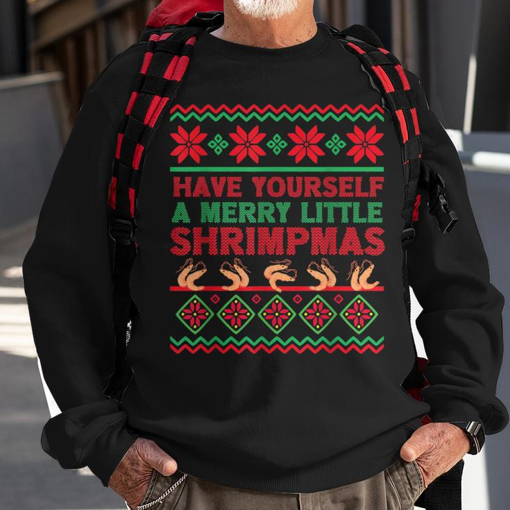 Have Yourself A Merry Little Shrimpmas Ugly Xmas Sweater Sweatshirt Gifts for Old Men