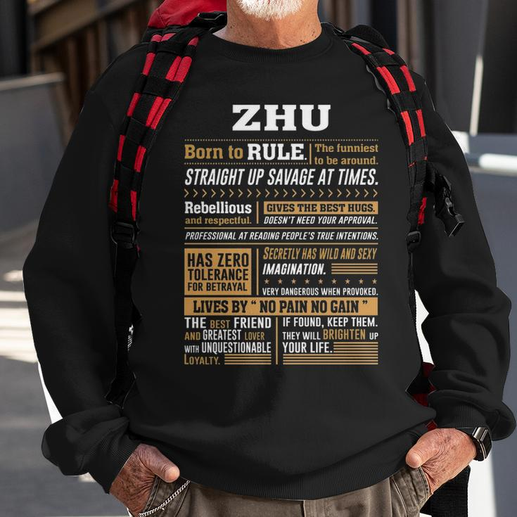 Zhu Name Gift Zhu Born To Rule Sweatshirt Gifts for Old Men