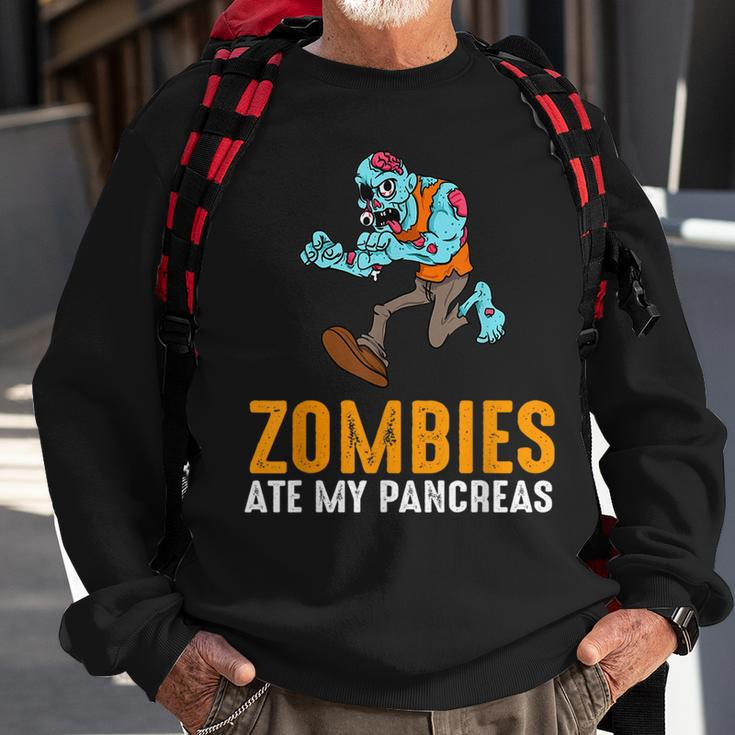 Zombie Ate My Pancreas T1d Awareness Halloween Boys Girls Halloween Sweatshirt Gifts for Old Men