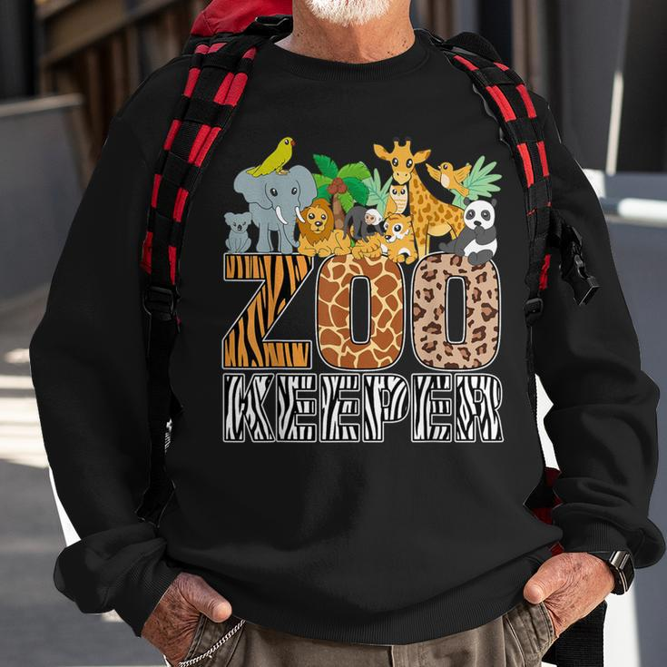 Zookeeper Costume Zebra Wild Print African Animal Keeper Sweatshirt Gifts for Old Men