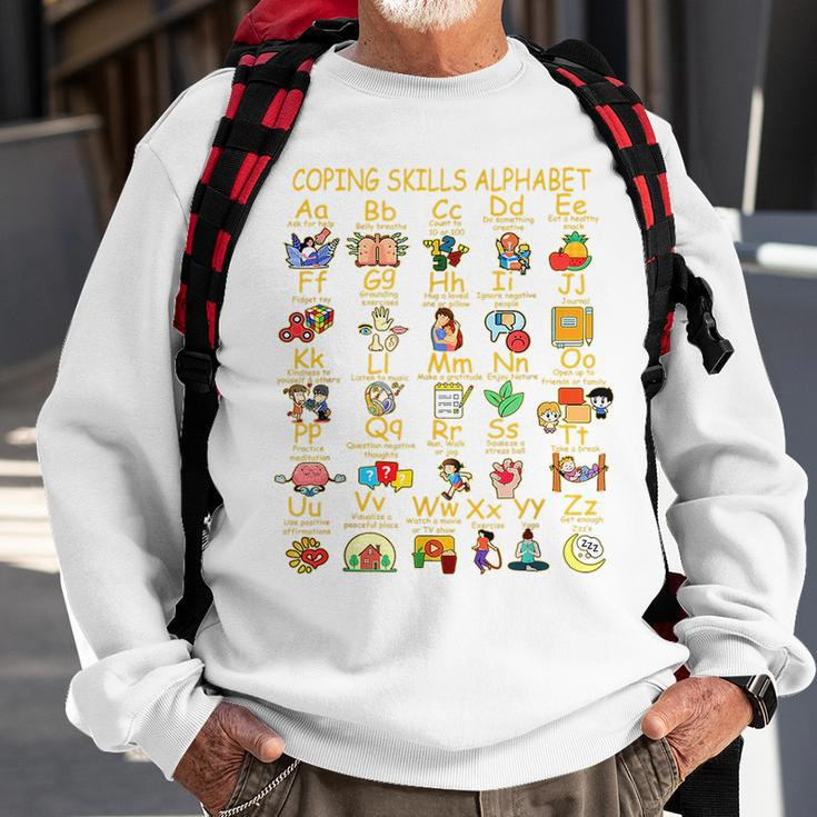 Abc Alphabet Mental Health Awareness Counselor Coping Skills Sweatshirt Gifts for Old Men