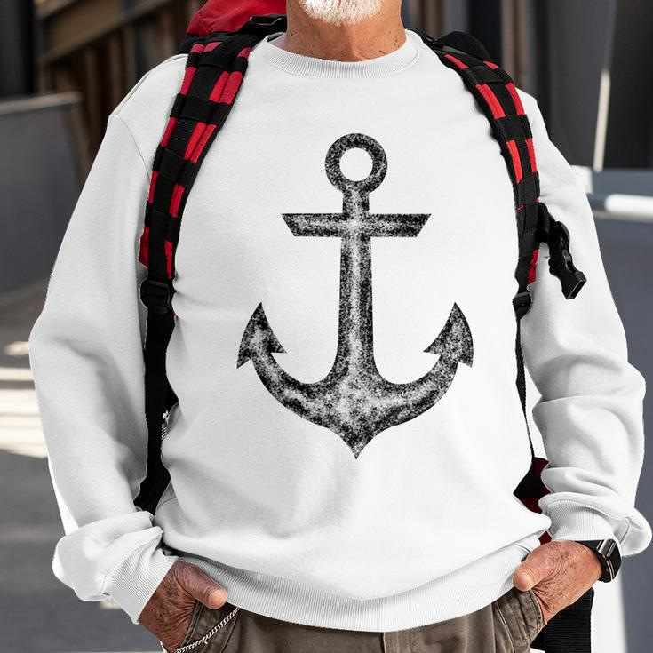 Anchor Boating Nautical Standard Galvanized Black V1 Sweatshirt Gifts for Old Men