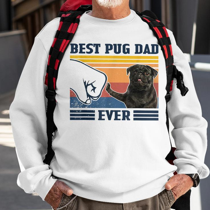 Best Pug Dad Ever Black Version Vintage Father Day Sweatshirt Gifts for Old Men