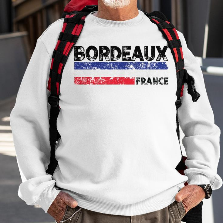 Bordeaux France Flag Tricolor French Distressed Cool Sweatshirt Gifts for Old Men