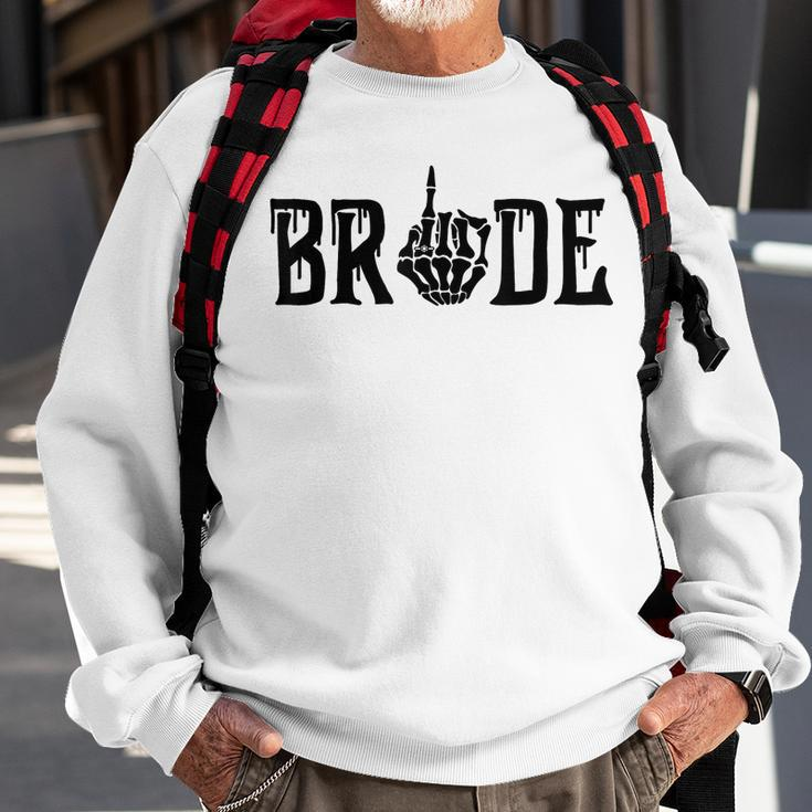 Bride Groom Skeleton Hand Halloween Wedding Bachelorette Sweatshirt Gifts for Old Men