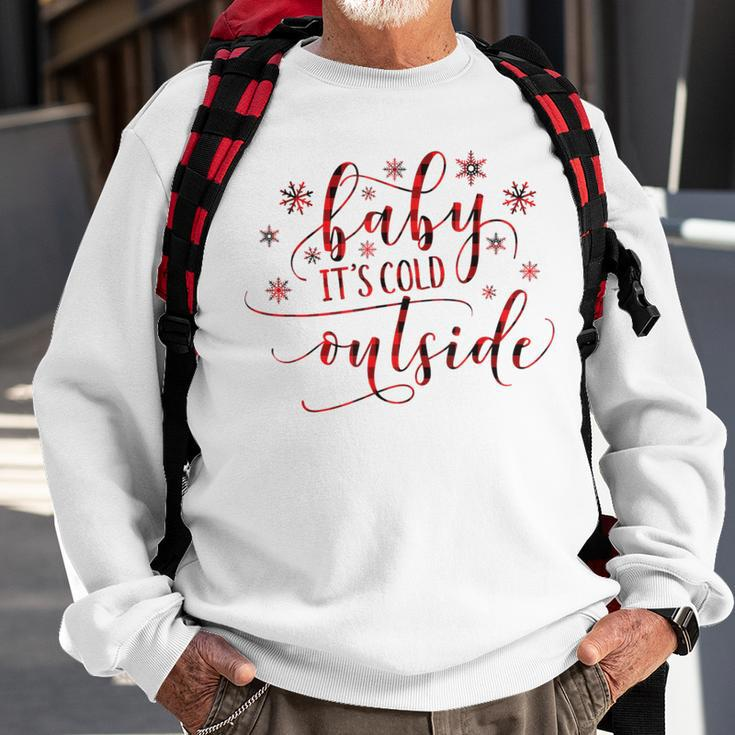 Buffalo Plaid Christmas Song Baby It's Cold Outside Sweatshirt Gifts for Old Men