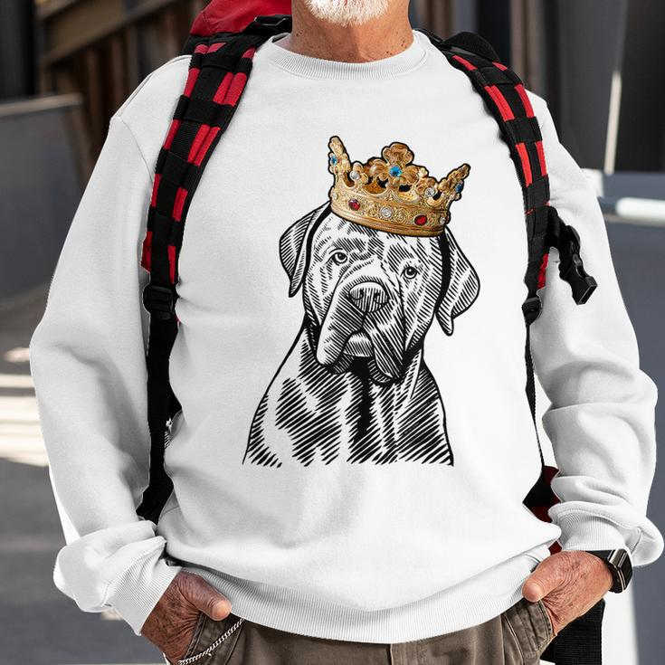 Cane Corso Dog Wearing Crown Sweatshirt Gifts for Old Men