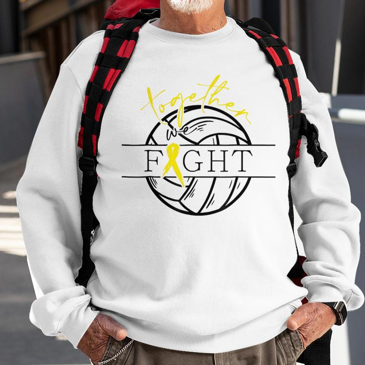 Childhood Cancer Awareness Together We Fight Volleyball Sweatshirt Gifts for Old Men