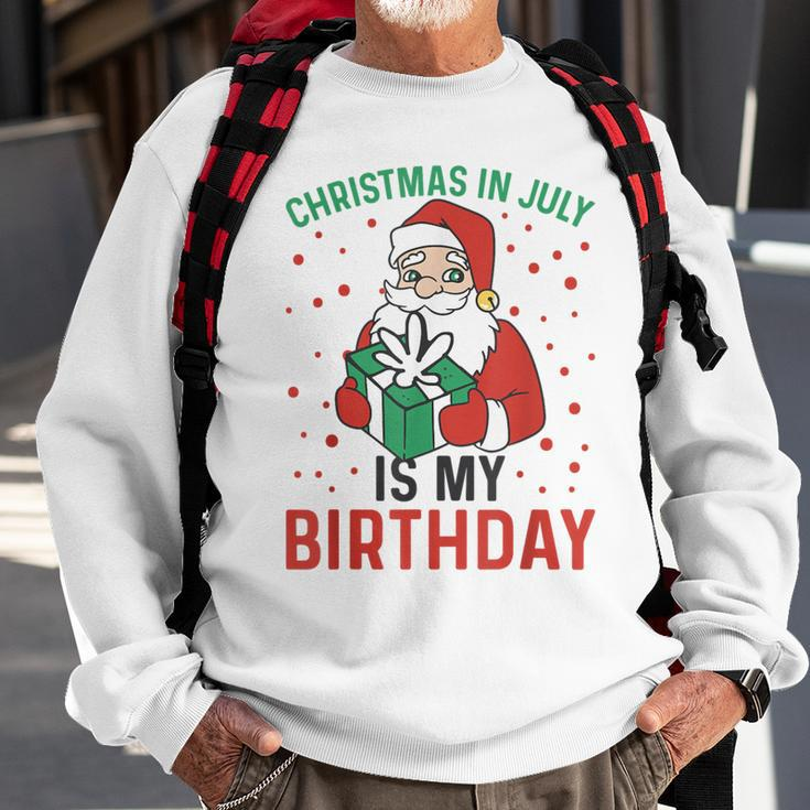 Christmas In July Is My Birthday Santa Summer Holiday Sweatshirt Gifts for Old Men