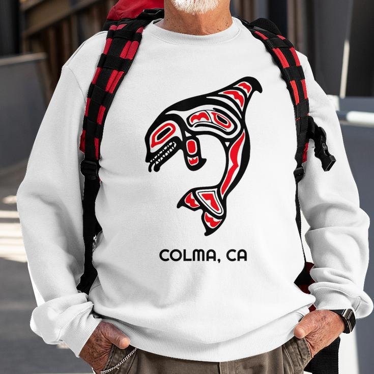 Colma California Native American Orca Killer Whale Sweatshirt Gifts for Old Men