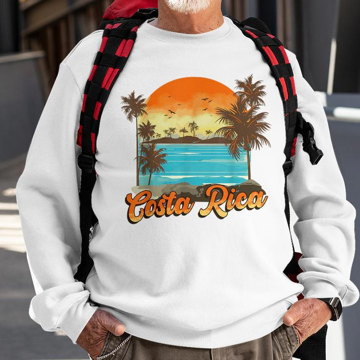 Costa Rica Beach Summer Vacation Palm Trees Sunset Costa Rica Funny Gifts Sweatshirt Gifts for Old Men