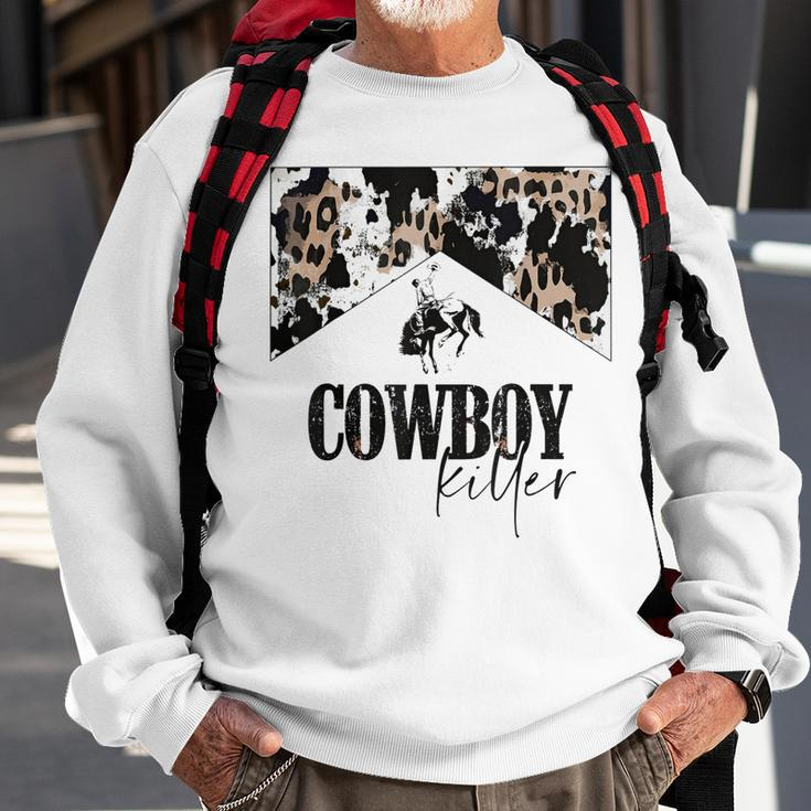 Cowboy Killer Western Leopard Country Cowgirl Vintage Woman Sweatshirt Gifts for Old Men