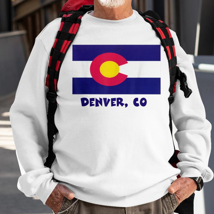 Denver Colorado Usa Flag Souvenir Sweatshirt Gifts for Old Men