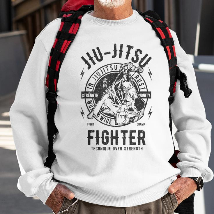 Distressed Jiu-Jitsu Bjj Brazilian Jiu Jitsu Sweatshirt Gifts for Old Men