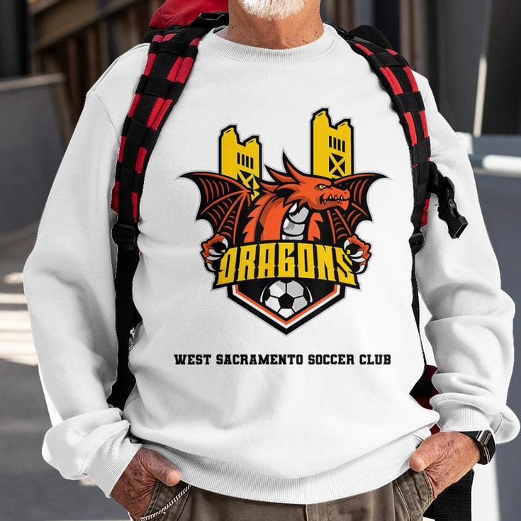 Dragons Soccer Orange Sweatshirt Gifts for Old Men
