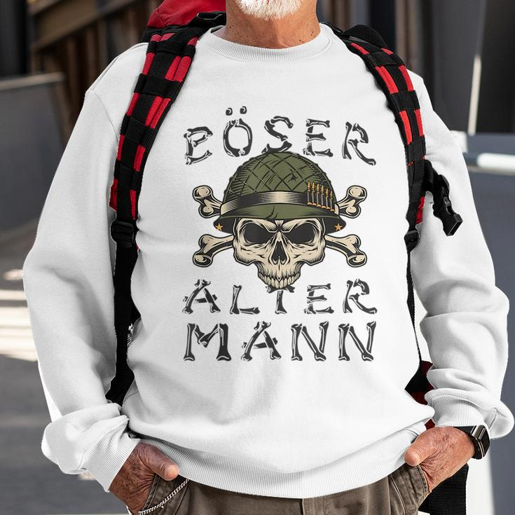 Evil Old Man Skull Soldier Bone Font Sweatshirt Gifts for Old Men