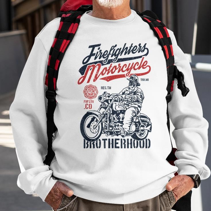 Firefighter Motorcycle Retro Fireman Sweatshirt Gifts for Old Men