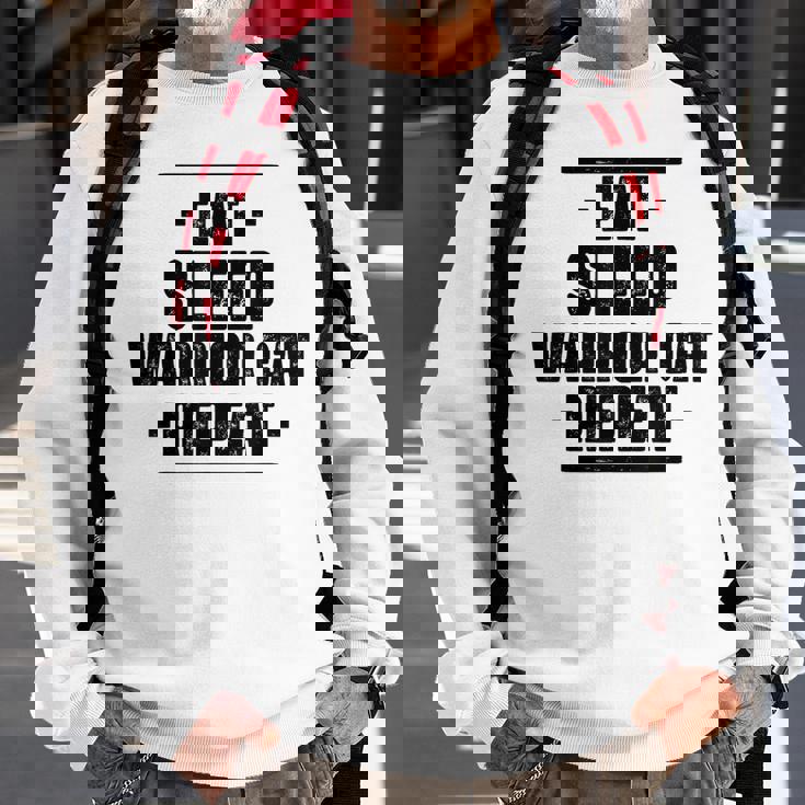 Eat Sleep Warrior Cat Repeat Amazing Cat Lover Sweatshirt Gifts for Old Men