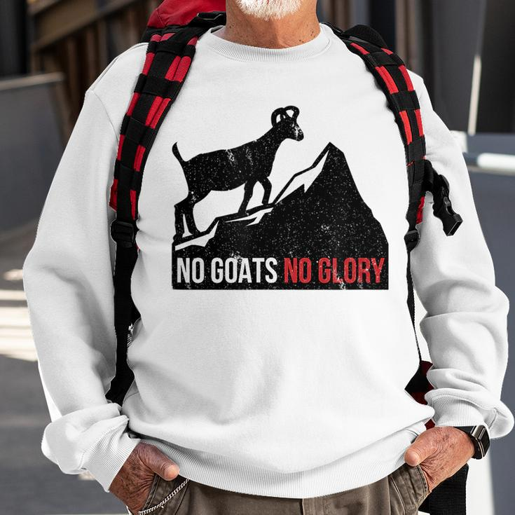Funny Motivational No Goats No Glory Puns Pun Lover Sweatshirt Gifts for Old Men