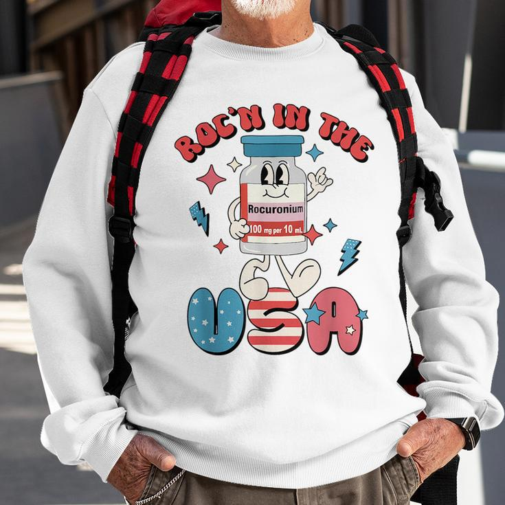 Funny Retro Vial Rocn In The Usa Happy 4Th Of July Vibes Sweatshirt Gifts for Old Men