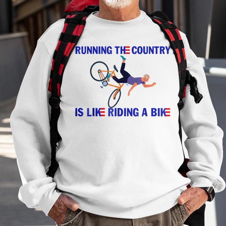 Funny Running The Country Is Like Riding A Bike Running Funny Gifts Sweatshirt Gifts for Old Men