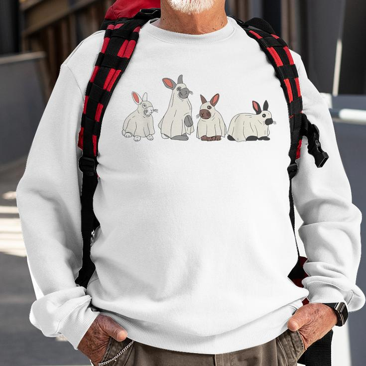 Spooky Season Bunny Rabbit Ghost Halloween Costume Sweatshirt Gifts for Old Men