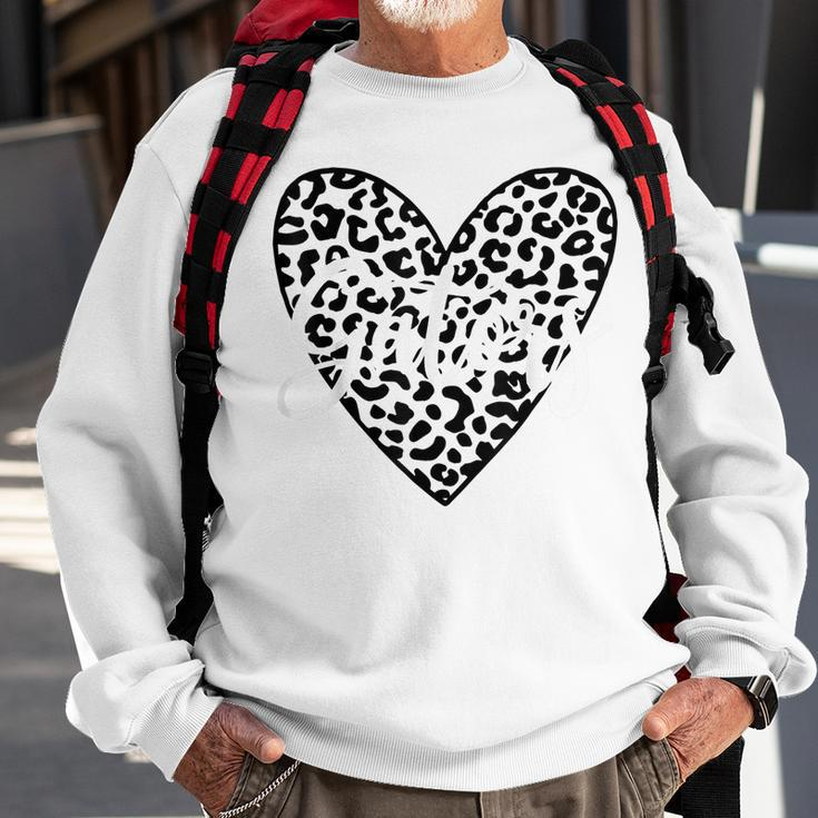 Gators School Spirit Leopard Heart Game Day Sweatshirt Gifts for Old Men