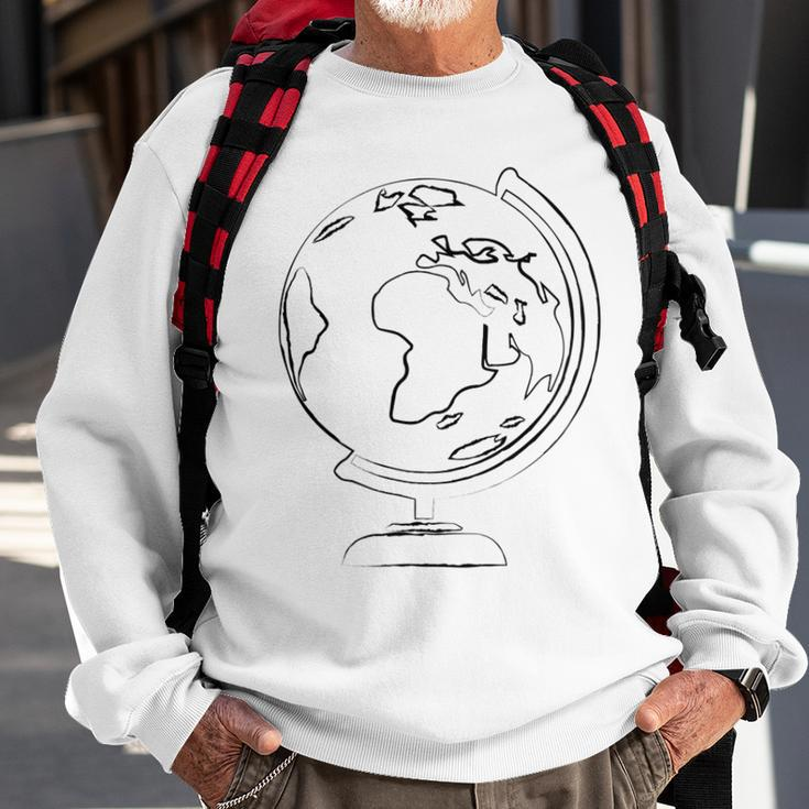 Geography World Globe Earth Planet Sweatshirt Gifts for Old Men