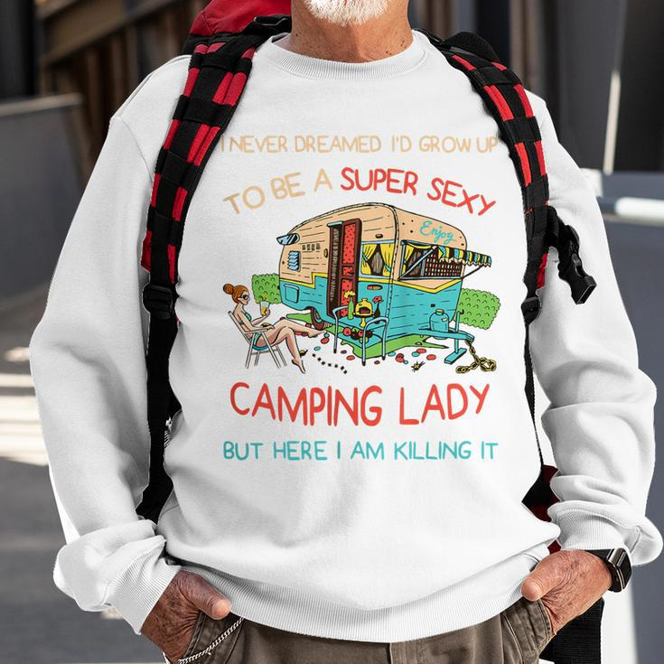 Happy Glamper Camping Lover Girl Camper Camp Vacation Gift For Womens Sweatshirt Gifts for Old Men