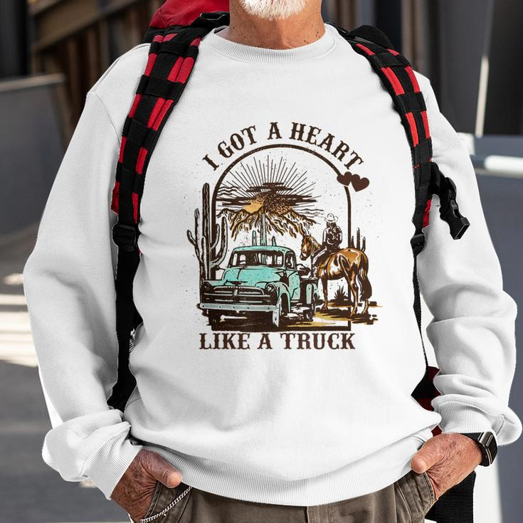 I Got A Heart Like A Truck Cowgirl Western Sunset Women Girl Sweatshirt Gifts for Old Men