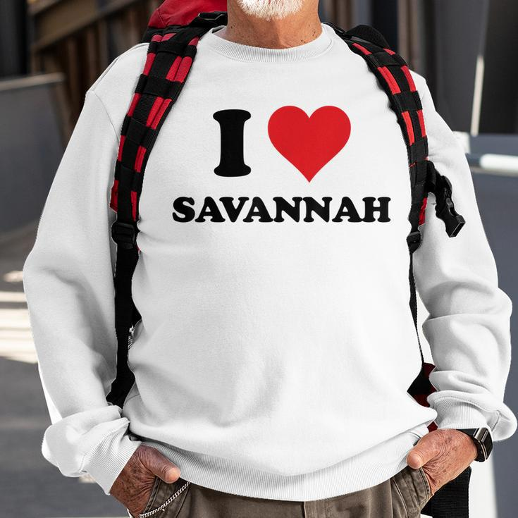 I Heart Savannah First Name I Love Personalized Stuff Sweatshirt Gifts for Old Men