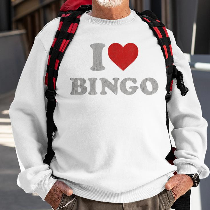 I Love Bingo Outfit I Heart Bingo Sweatshirt Gifts for Old Men