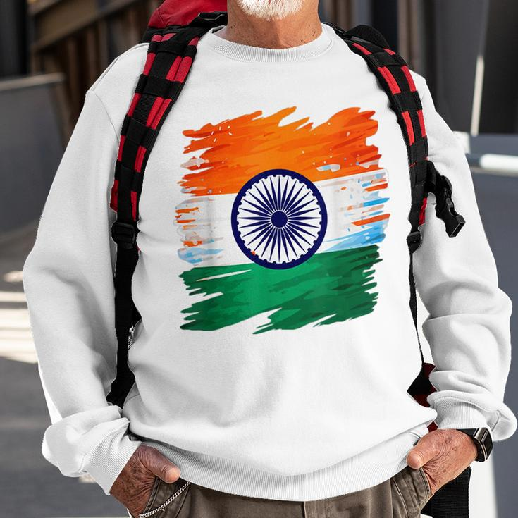 India Independence Day 15 August 1947 Indian Flag Patriotic Sweatshirt Gifts for Old Men