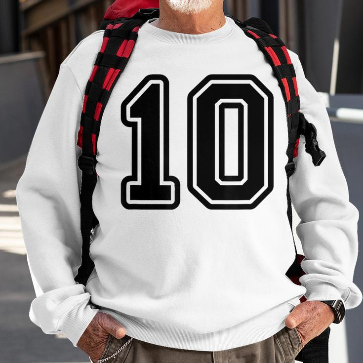 Jersey 10 Black Sports Team Jersey Number 10 Sweatshirt Gifts for Old Men