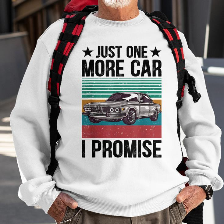 Just One More Car I Promise Vintage Funny Car Lover Mechanic Mechanic Funny Gifts Funny Gifts Sweatshirt Gifts for Old Men