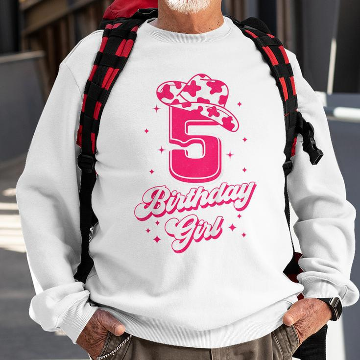 Kids 5Th Birthday Outfit Girl 5 Year Old Rodeo Western Cowgirl Sweatshirt Gifts for Old Men