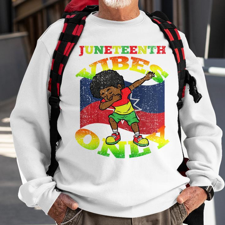 Kids Dabbing Boy Junenth Black History Melanin African Kids Sweatshirt Gifts for Old Men