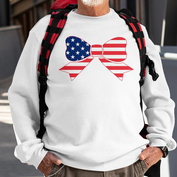 Kids Flag Bow Girls 4Th Of July Toddler Stars And Stripes Baby Sweatshirt Gifts for Old Men
