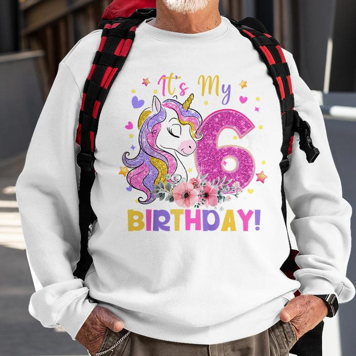 Kids Its My 6Th Birthday Funny Unicorn Girls 6 Year Old Gift Sweatshirt Gifts for Old Men