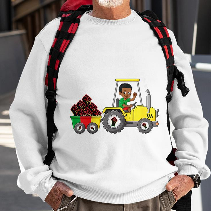 Kids Junenth 1865 Boy In Tractor Funny Toddler Boys Fist Sweatshirt Gifts for Old Men