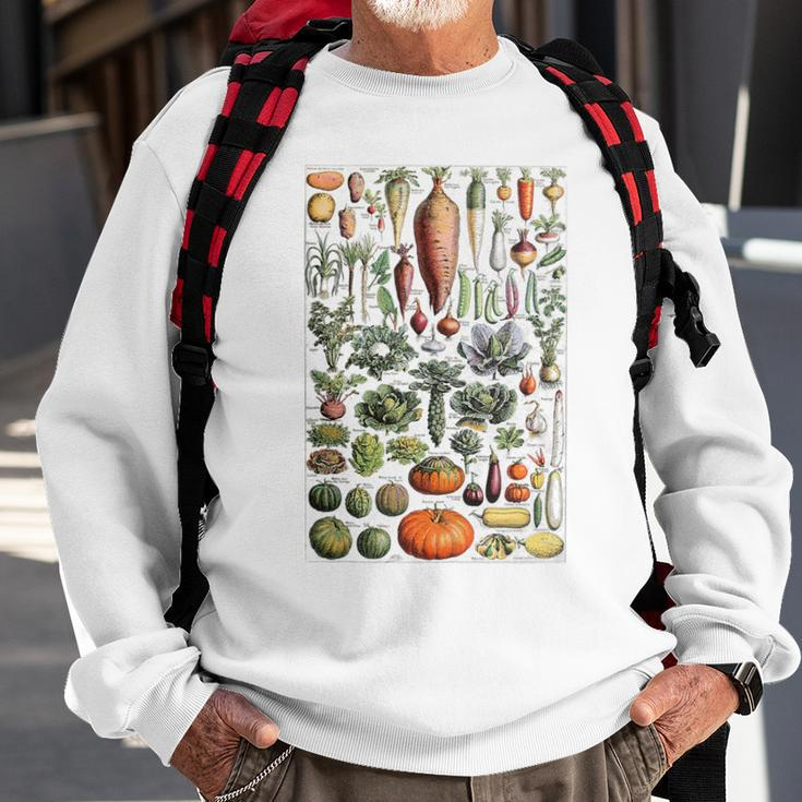Kitchen Vegetable Identification Reference Chart Botanical Sweatshirt Gifts for Old Men
