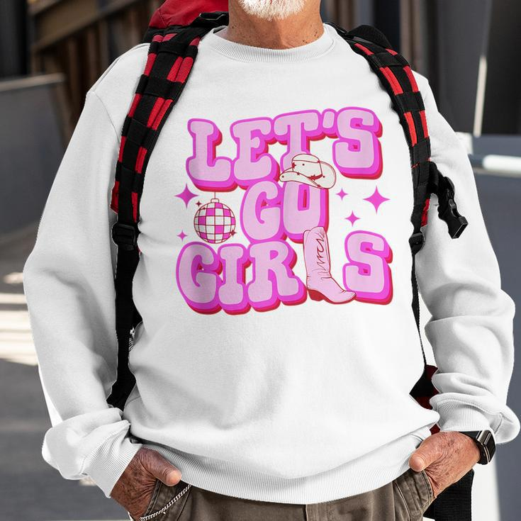 Lets Go Girls Cowgirls Hat Boots Country Western Cowgirl Sweatshirt Gifts for Old Men