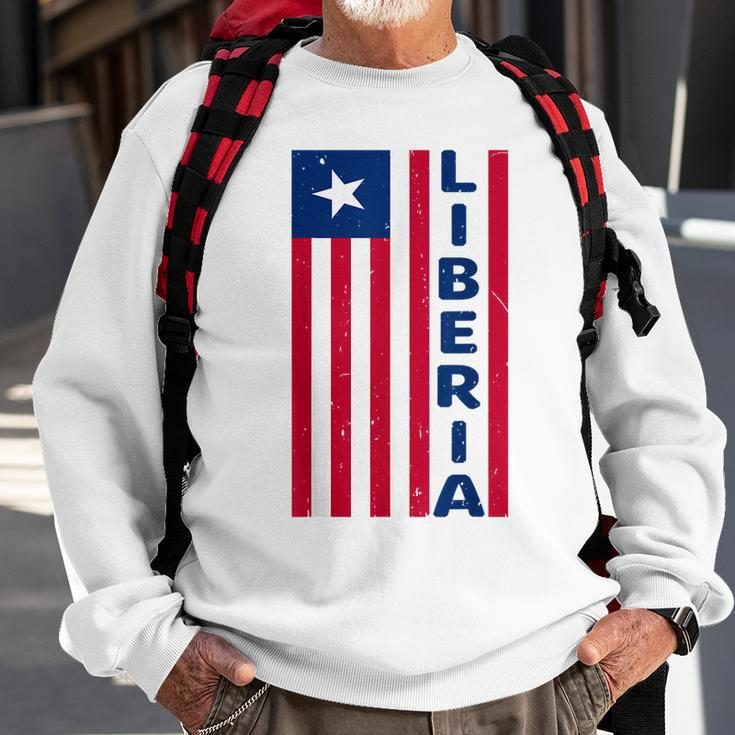 Liberia Liberian Pride Flag Vintage Liberia Independence Sweatshirt Gifts for Old Men