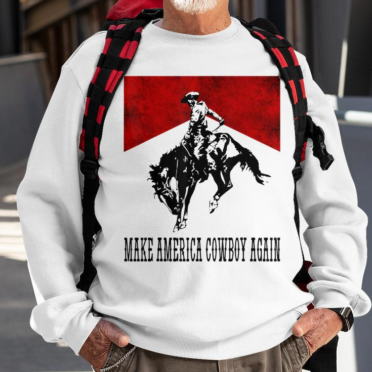Make America Cowgirl Cowboy Again Rodeo Lover 4Th Of July Sweatshirt Gifts for Old Men