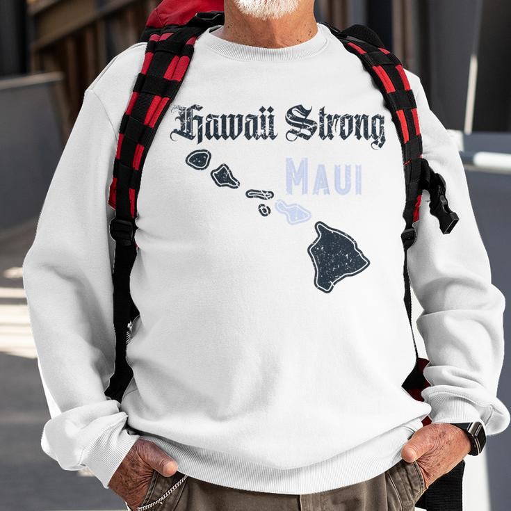 Maui Hawaii Strong Distressed Look Hawaii Sweatshirt Gifts for Old Men