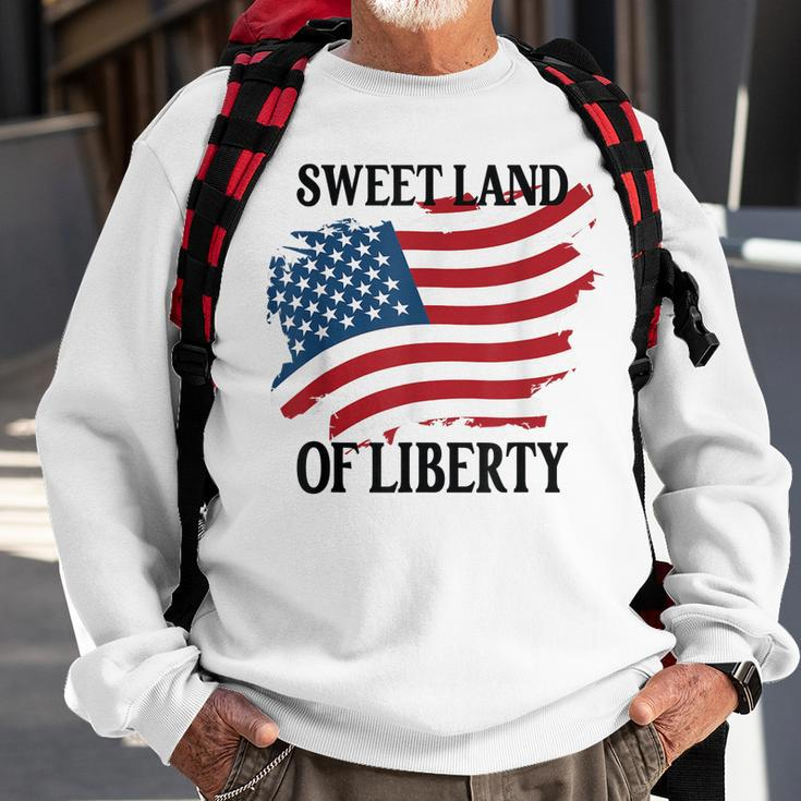 Memorial Day Sweet Land Of Liberty American Flag Sweatshirt Gifts for Old Men