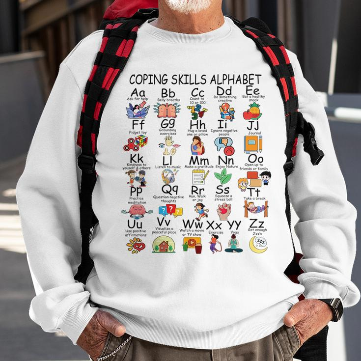 Mental Health Awareness Coping Skills Alphabet Counselor Kid Sweatshirt Gifts for Old Men