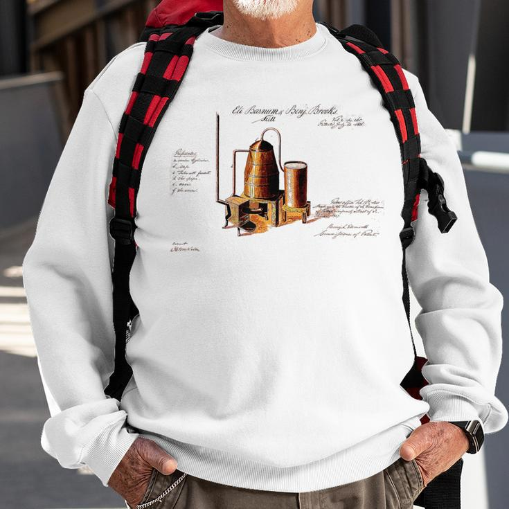 Moonshine Alcohol Still Patent Blueprint Sweatshirt Gifts for Old Men