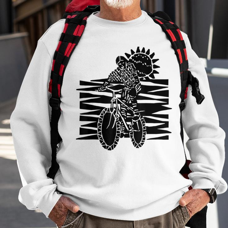 Mountain Biking Outdoors Over Rolling Hills Sunny Day Sweatshirt Gifts for Old Men