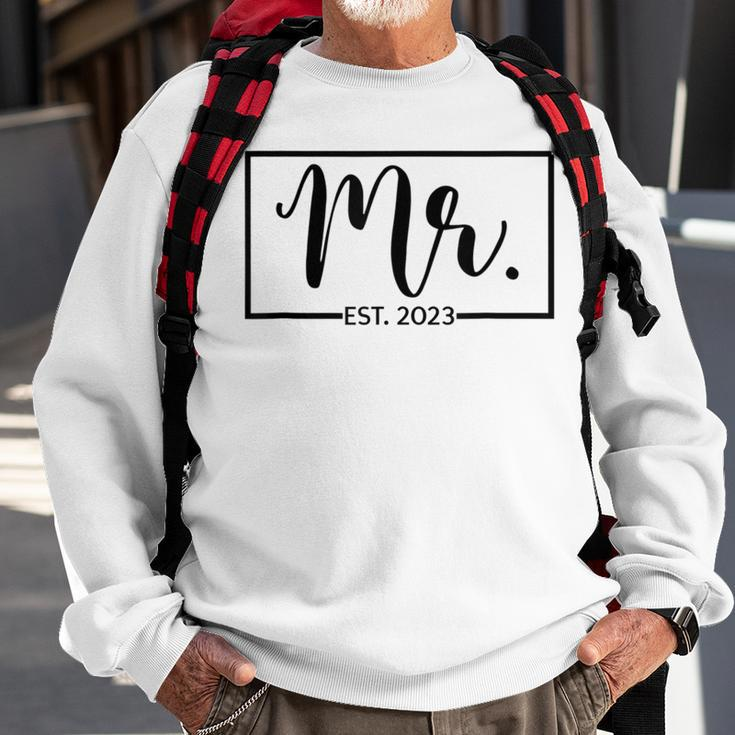 Mr Est 2023 Just Married Wedding Hubby Mr & Mrs Gifts Sweatshirt Gifts for Old Men